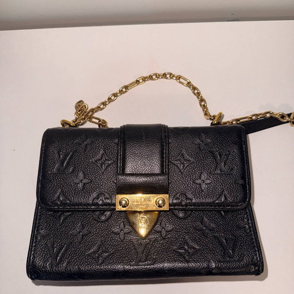 Louis Vuitton Black Crossbody Bag with Gold Chain